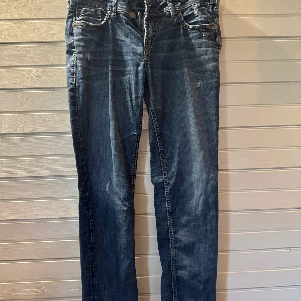 Silver Jeans Dark Blue Straight Leg Women's Jeans - Picture 1 of 3